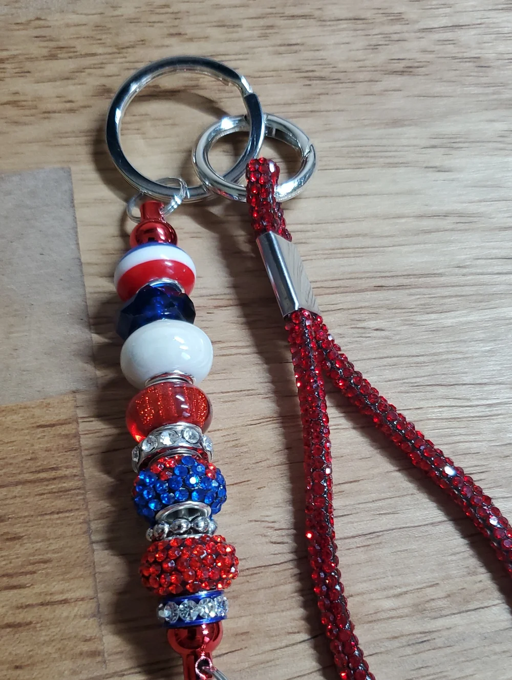 Red Beaded Tassel Keychain Wristlet